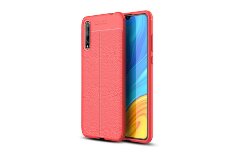 Newface Huawei P Smart S Kılıf Focus Derili Silikon - Kırmızı