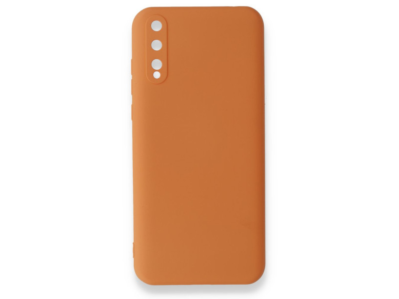 Newface Huawei P Smart S Kılıf Nano içi Kadife Silikon - Turuncu