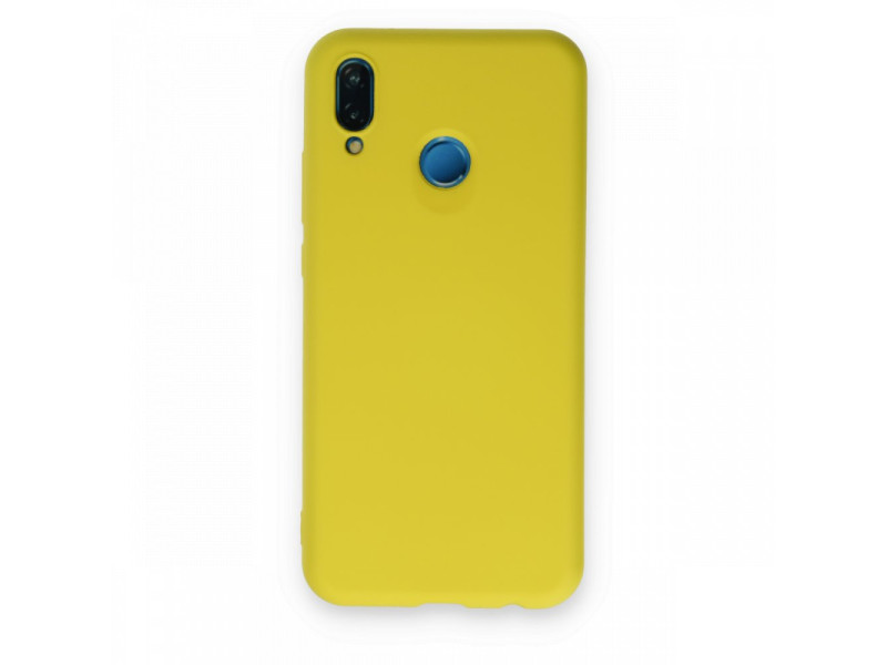 Newface Huawei P20 Lite Kılıf Nano içi Kadife Silikon - Sarı