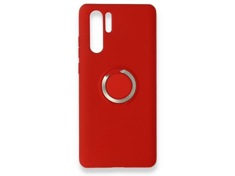 Newface Huawei P30 Pro Kılıf Viktor Yüzüklü Silikon - Kırmızı