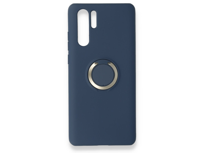 Newface Huawei P30 Pro Kılıf Viktor Yüzüklü Silikon - Lacivert
