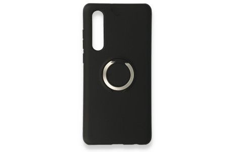 Newface Huawei P30 Kılıf Viktor Yüzüklü Silikon - Siyah