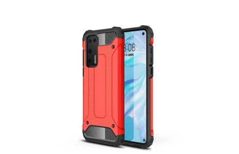 Newface Huawei P40 Kılıf Tank Silikon Kapak - Kırmızı