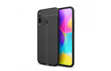 Newface Huawei P40 Lite E Kılıf Focus Derili Silikon - Siyah