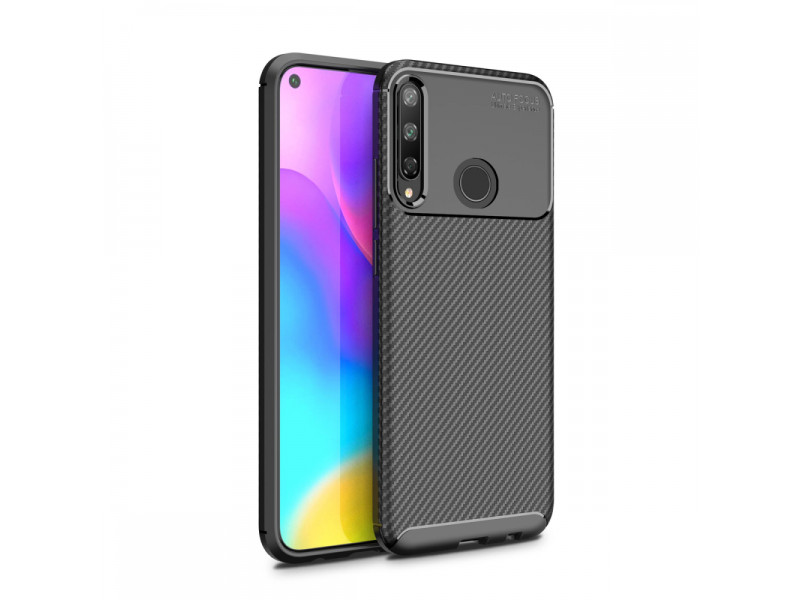 Newface Huawei P40 Lite E Kılıf Focus Karbon Silikon - Siyah