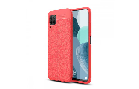 Newface Huawei P40 Lite Kılıf Focus Derili Silikon - Kırmızı