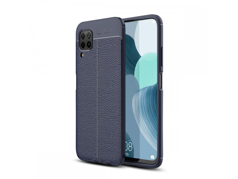 Newface Huawei P40 Lite Kılıf Focus Derili Silikon - Lacivert