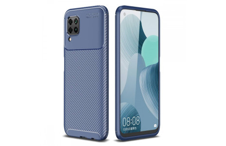 Newface Huawei P40 Lite Kılıf Focus Karbon Silikon - Lacivert