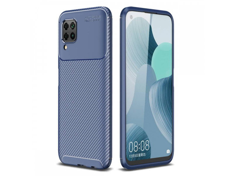 Newface Huawei P40 Lite Kılıf Focus Karbon Silikon - Lacivert