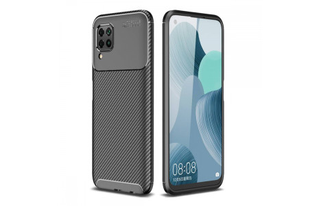 Newface Huawei P40 Lite Kılıf Focus Karbon Silikon - Siyah