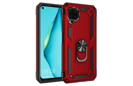 Newface Huawei P40 Lite Kılıf Sofya Yüzüklü Silikon Kapak - Kırmızı
