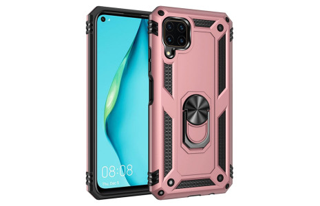 Newface Huawei P40 Lite Kılıf Sofya Yüzüklü Silikon Kapak - Rose
