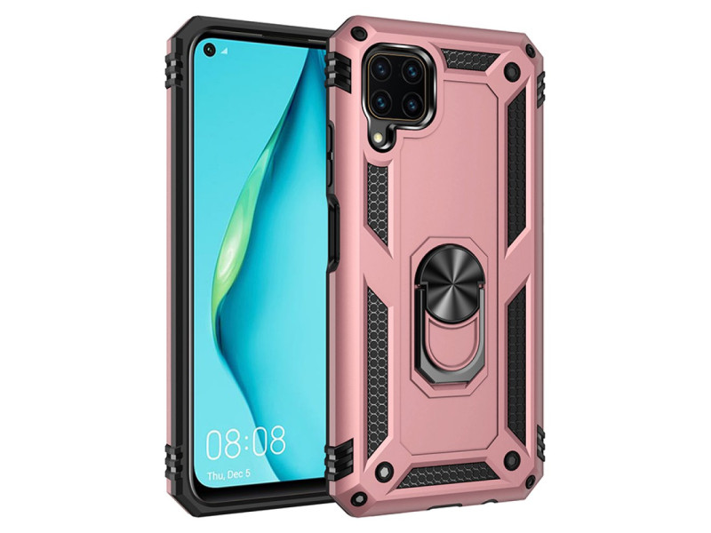 Newface Huawei P40 Lite Kılıf Sofya Yüzüklü Silikon Kapak - Rose
