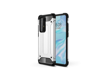 Newface Huawei P40 Pro Kılıf Tank Silikon Kapak - Gümüş