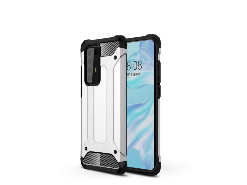 Newface Huawei P40 Pro Kılıf Tank Silikon Kapak - Gümüş