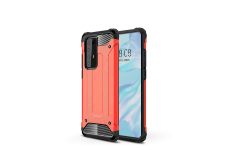 Newface Huawei P40 Pro Kılıf Tank Silikon Kapak - Kırmızı