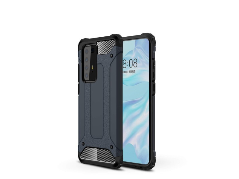 Newface Huawei P40 Pro Kılıf Tank Silikon Kapak - Lacivert