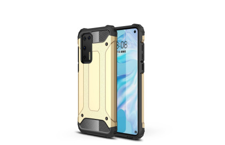 Newface Huawei P40 Kılıf Tank Silikon Kapak - Gold