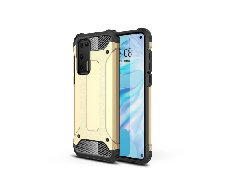 Newface Huawei P40 Kılıf Tank Silikon Kapak - Gold