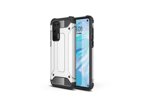 Newface Huawei P40 Kılıf Tank Silikon Kapak - Gümüş