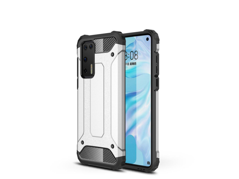 Newface Huawei P40 Kılıf Tank Silikon Kapak - Gümüş