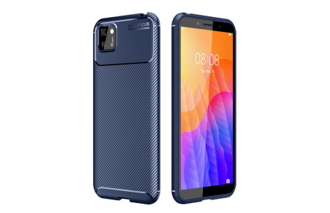 Newface Huawei Y5P Kılıf Focus Karbon Silikon - Lacivert