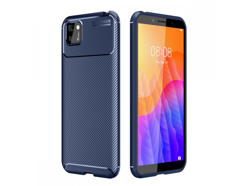 Newface Huawei Y5P Kılıf Focus Karbon Silikon - Lacivert