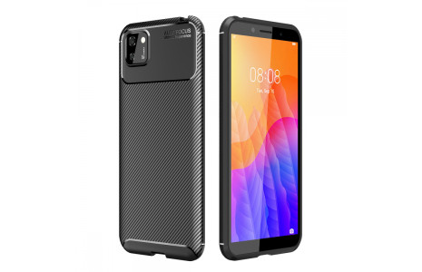 Newface Huawei Y5P Kılıf Focus Karbon Silikon - Siyah