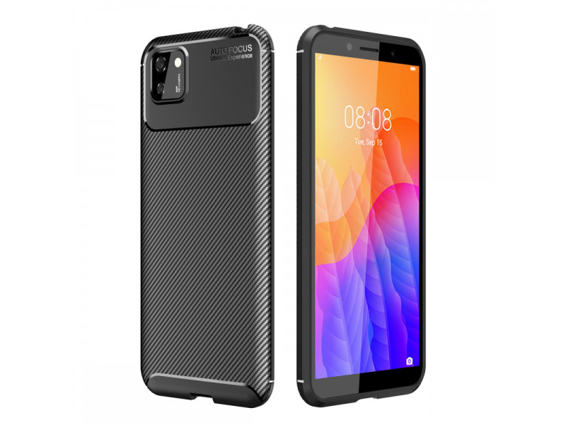 Newface Huawei Y5P Kılıf Focus Karbon Silikon - Siyah