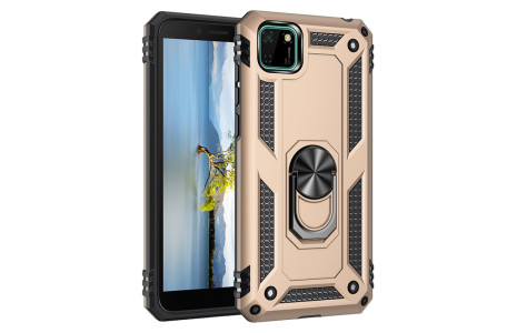 Newface Huawei Y5P Kılıf Sofya Yüzüklü Silikon Kapak - Gold