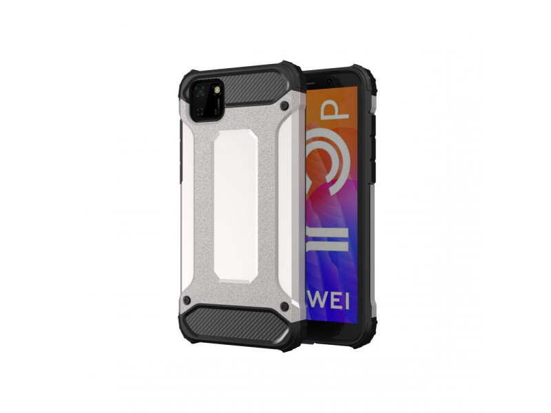 Newface Huawei Y5P Kılıf Tank Silikon Kapak - Gümüş