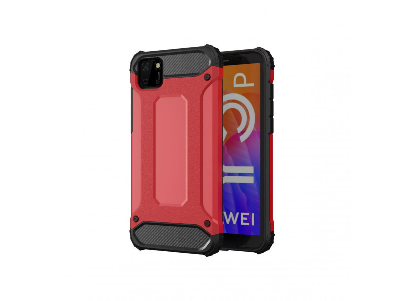 Newface Huawei Y5P Kılıf Tank Silikon Kapak - Kırmızı
