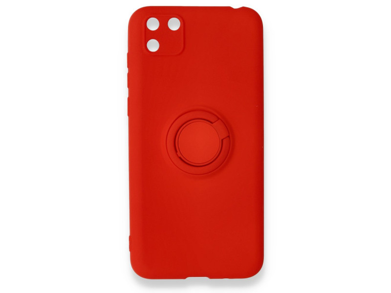 Newface Huawei Y5P Kılıf Viktor Yüzüklü Silikon - Kırmızı