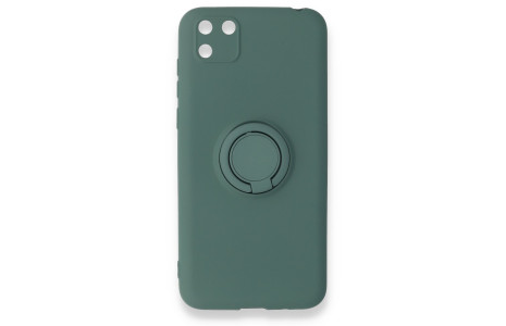 Newface Huawei Y5P Kılıf Viktor Yüzüklü Silikon - Koyu Yeşil