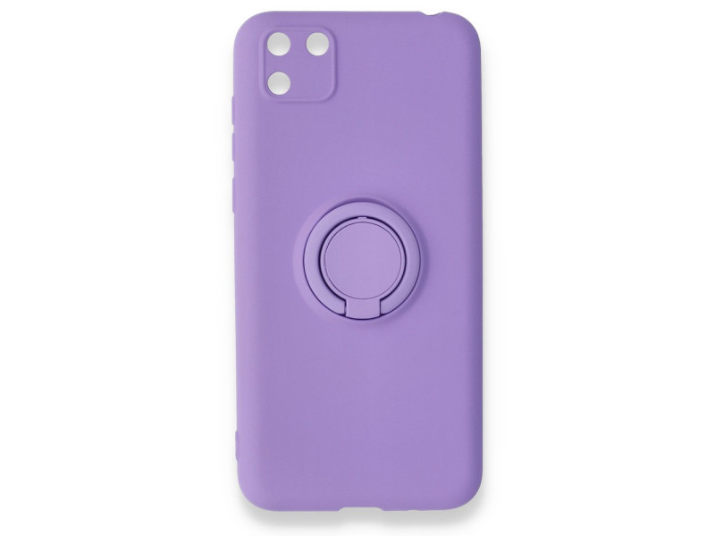Newface Huawei Y5P Kılıf Viktor Yüzüklü Silikon - Mor
