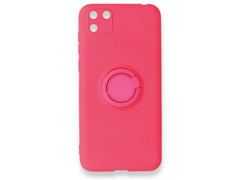 Newface Huawei Y5P Kılıf Viktor Yüzüklü Silikon - Pembe