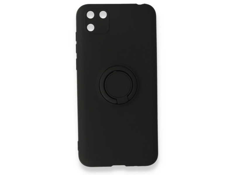 Newface Huawei Y5P Kılıf Viktor Yüzüklü Silikon - Siyah