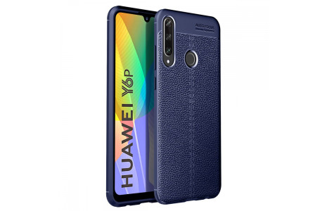 Newface Huawei Y6P Kılıf Focus Derili Silikon - Lacivert