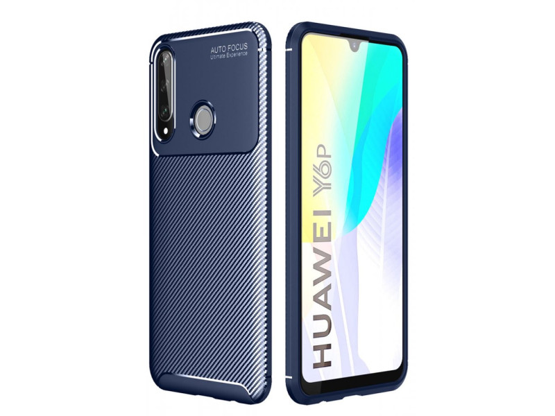 Newface Huawei Y6P Kılıf Focus Karbon Silikon - Lacivert