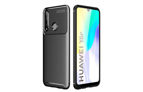 Newface Huawei Y6P Kılıf Focus Karbon Silikon - Siyah