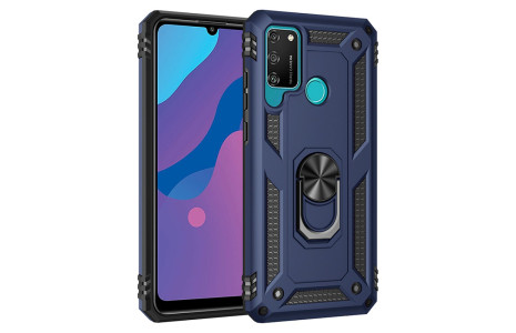 Newface Huawei Y6P Kılıf Sofya Yüzüklü Silikon Kapak - Lacivert