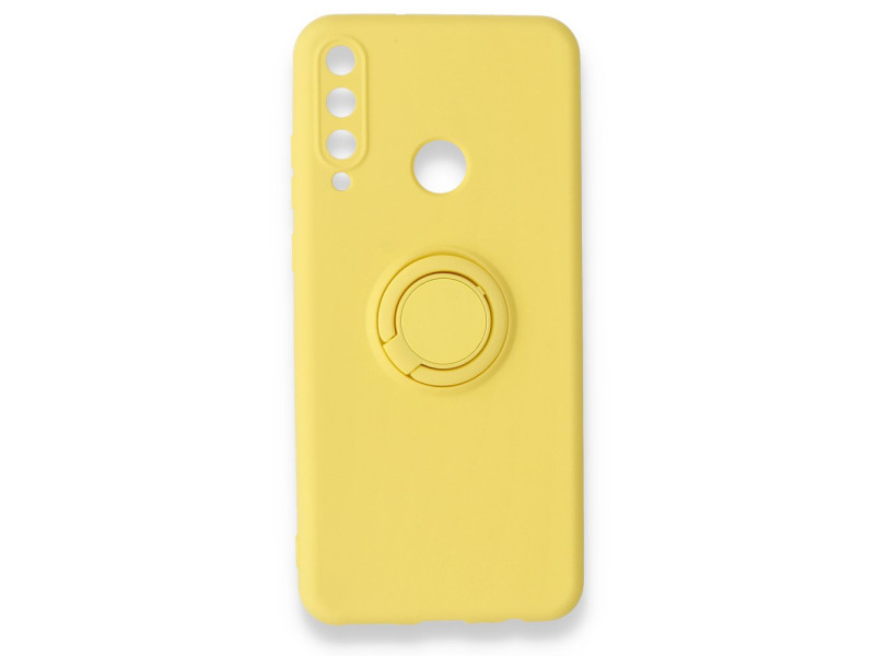 Newface Huawei Y6P Kılıf Viktor Yüzüklü Silikon - Sarı