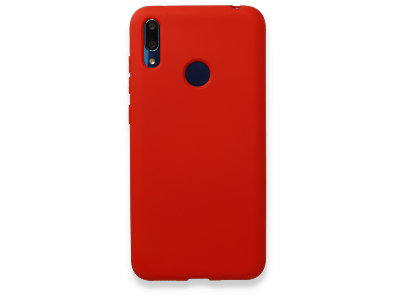 Newface Huawei Y7 2019 Kılıf Nano içi Kadife Silikon - Kırmızı