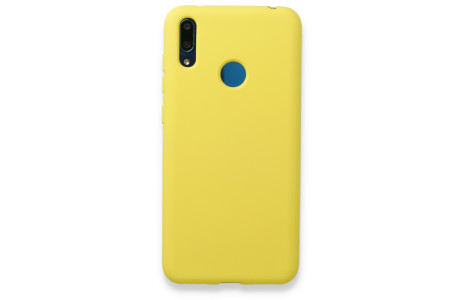 Newface Huawei Y7 2019 Kılıf Nano içi Kadife Silikon - Sarı