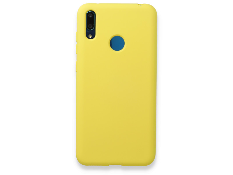 Newface Huawei Y7 2019 Kılıf Nano içi Kadife Silikon - Sarı