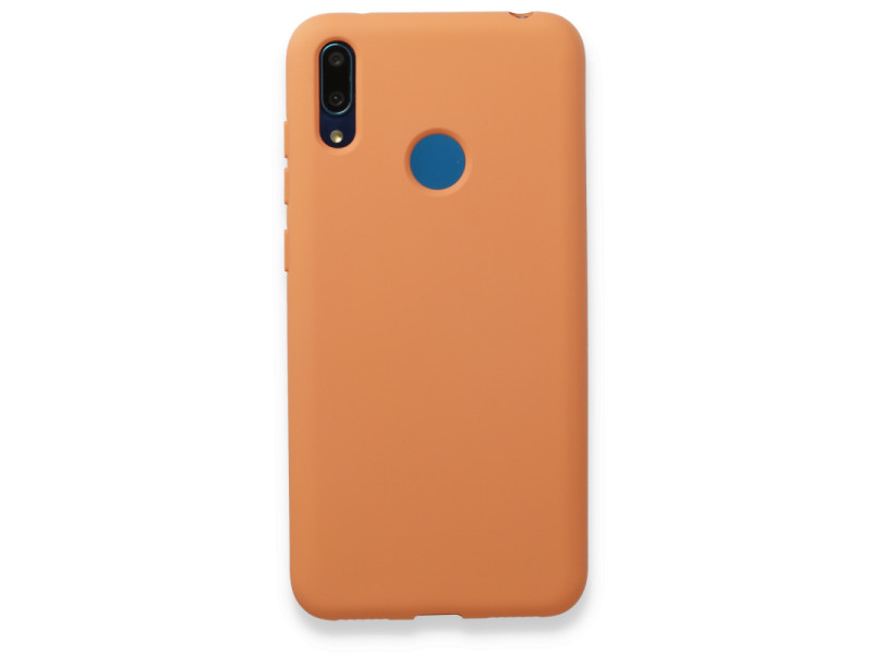 Newface Huawei Y7 2019 Kılıf Nano içi Kadife Silikon - Turuncu