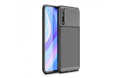 Newface Huawei Y8P Kılıf Focus Karbon Silikon - Siyah