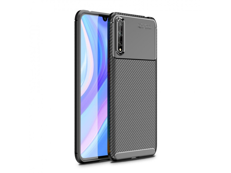 Newface Huawei Y8P Kılıf Focus Karbon Silikon - Siyah