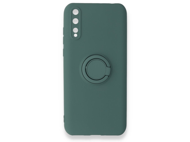 Newface Huawei Y8P Kılıf Viktor Yüzüklü Silikon - Koyu Yeşil