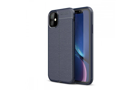 Newface iPhone 11 Kılıf Focus Derili Silikon - Lacivert